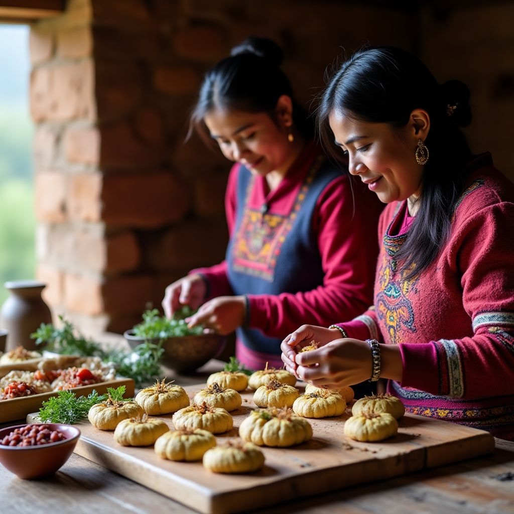 Taller de cocina en comunidad andina